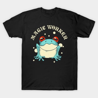 Magic Worker Frog Cottagecore Aesthetic T-Shirt